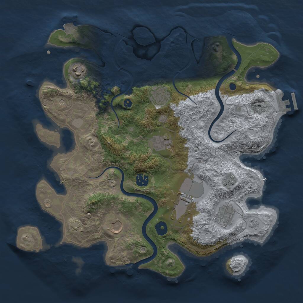 Rust Map: Procedural Map, Size: 3500, Seed: 564646654, 13 Monuments