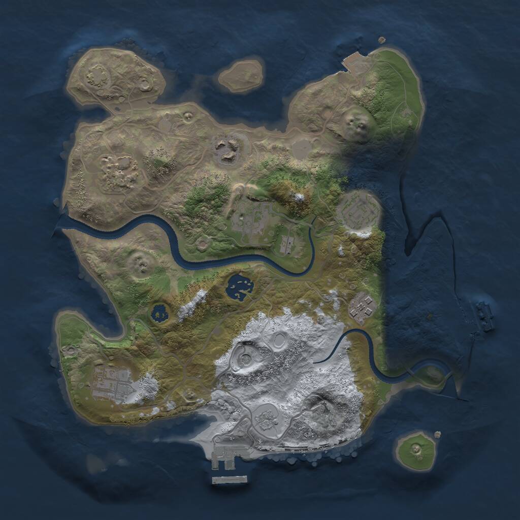 Rust Map: Procedural Map, Size: 3000, Seed: 1961591217, 13 Monuments