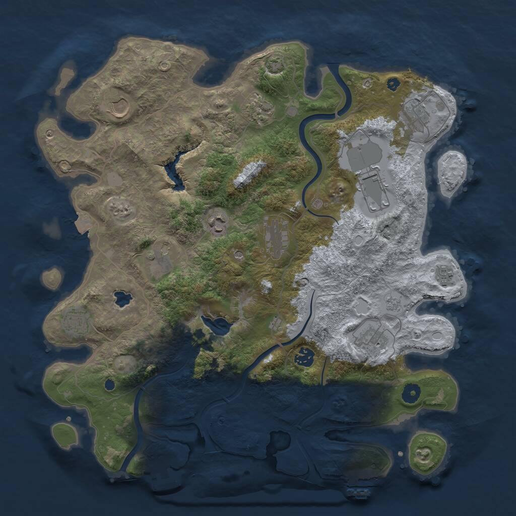 Rust Map: Procedural Map, Size: 4000, Seed: 1524450348, 17 Monuments