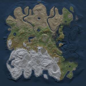 Thumbnail Rust Map: Procedural Map, Size: 4000, Seed: 1182674372, 16 Monuments