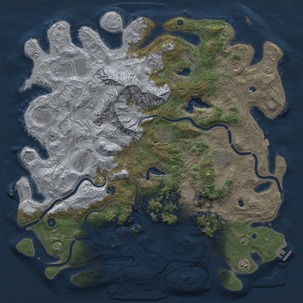 Rust Map: Procedural Map, Size: 5000, Seed: 1382047210, 17 Monuments