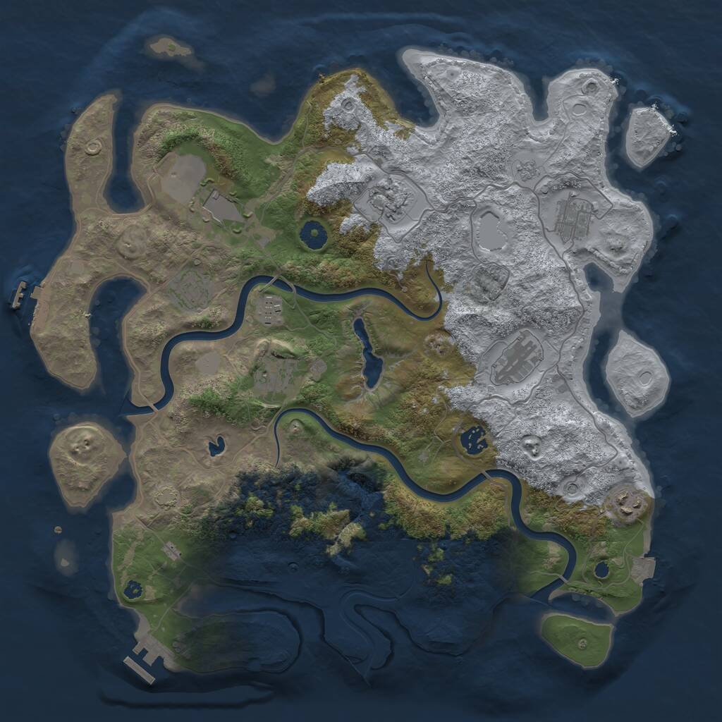 Rust Map: Procedural Map, Size: 4000, Seed: 1111907689, 15 Monuments