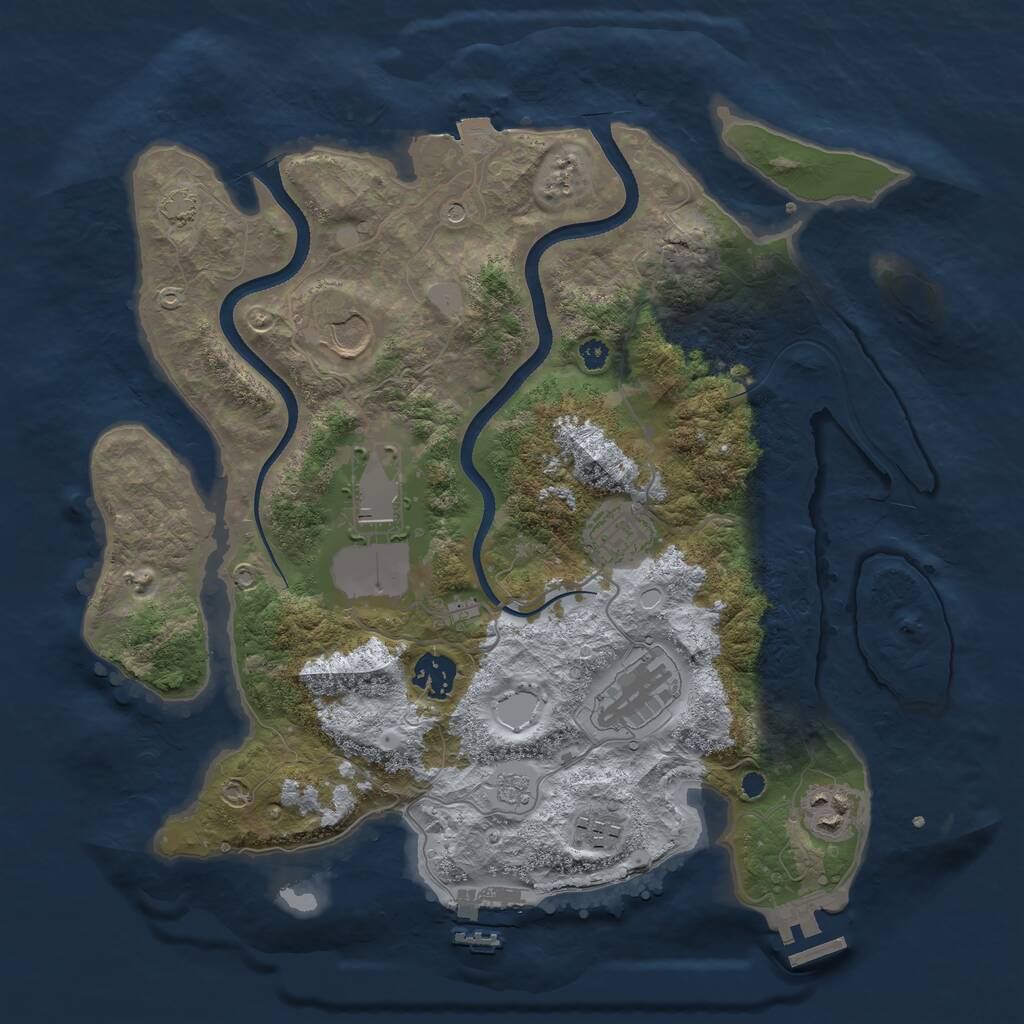 Rust Map: Procedural Map, Size: 3500, Seed: 768872901, 13 Monuments