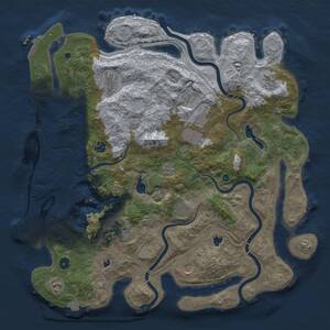 Thumbnail Rust Map: Procedural Map, Size: 4500, Seed: 291863043, 16 Monuments