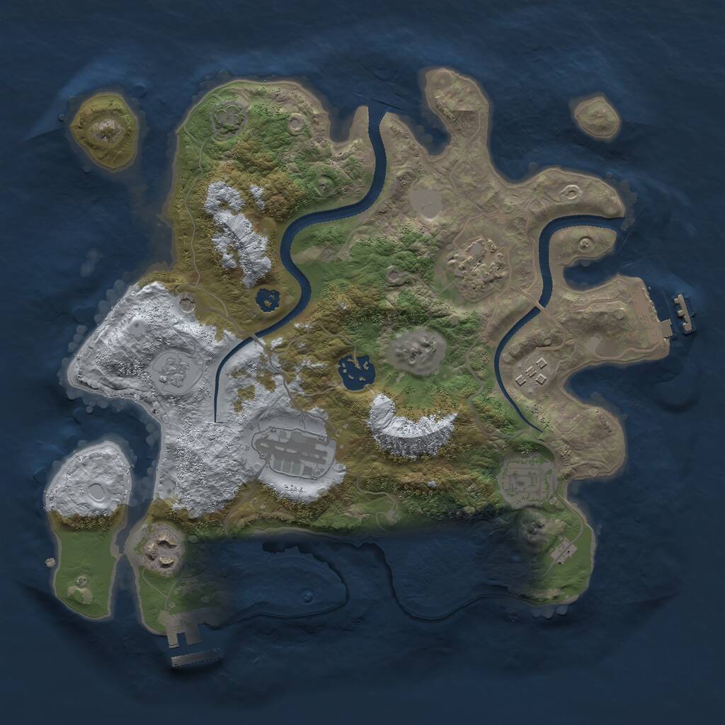 Rust Map: Procedural Map, Size: 3000, Seed: 1483826231, 12 Monuments