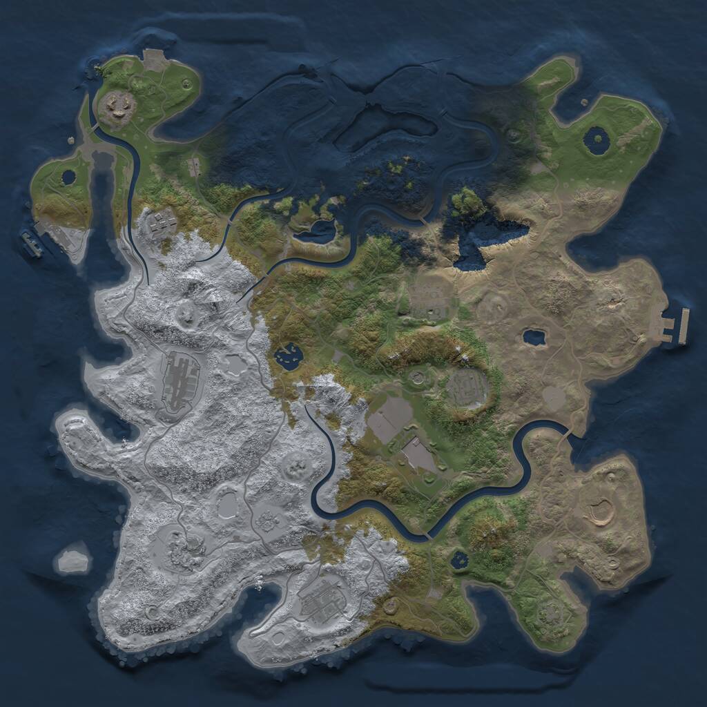 Rust Map: Procedural Map, Size: 4000, Seed: 1588226736, 16 Monuments