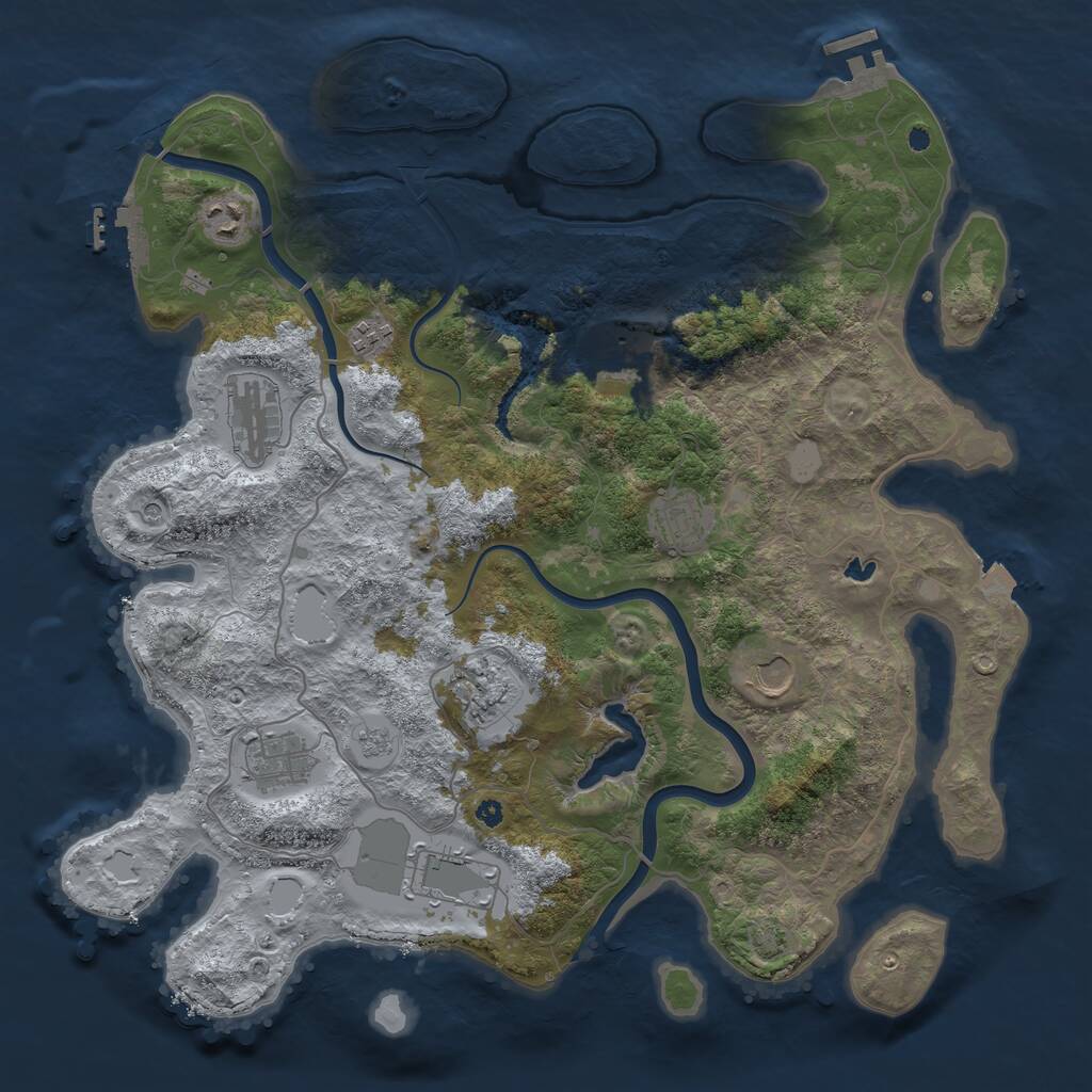 Rust Map: Procedural Map, Size: 4000, Seed: 1000368505, 15 Monuments