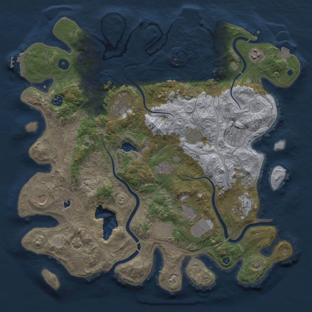 Rust Map: Procedural Map, Size: 4250, Seed: 422446925, 17 Monuments