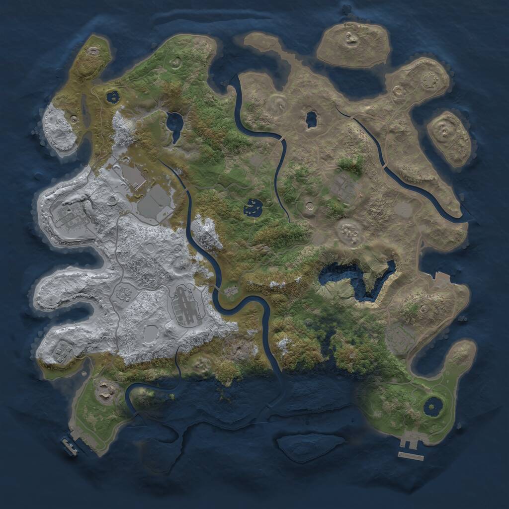 Rust Map: Procedural Map, Size: 4000, Seed: 703968936, 14 Monuments