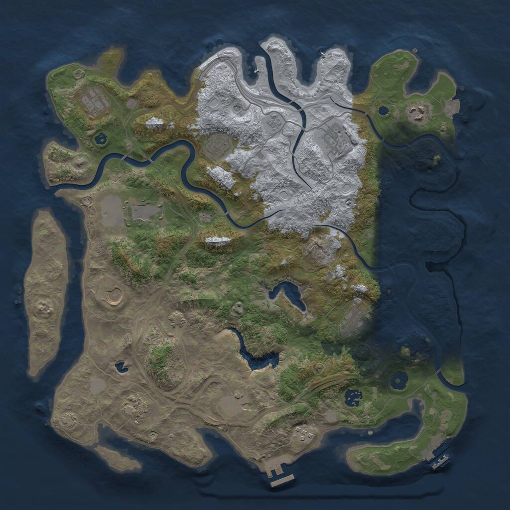 Rust Map: Procedural Map, Size: 4250, Seed: 20688659, 17 Monuments