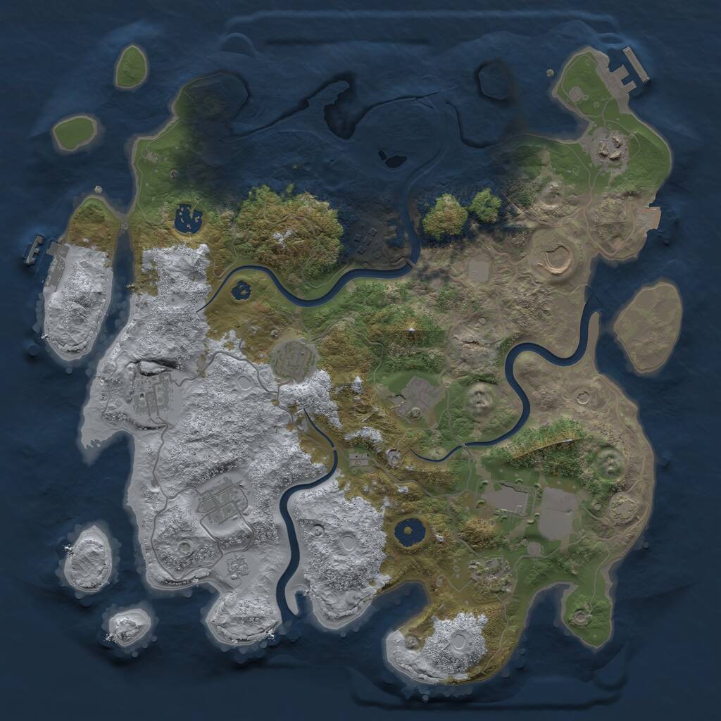Rust Map: Procedural Map, Size: 3750, Seed: 1519591273, 16 Monuments