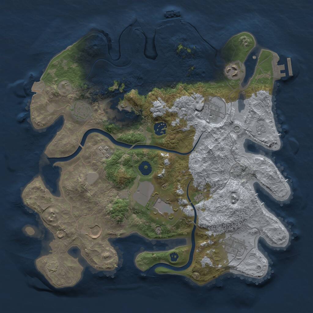 Rust Map: Procedural Map, Size: 3500, Seed: 557877, 15 Monuments