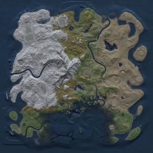 Thumbnail Rust Map: Procedural Map, Size: 5000, Seed: 266003, 17 Monuments