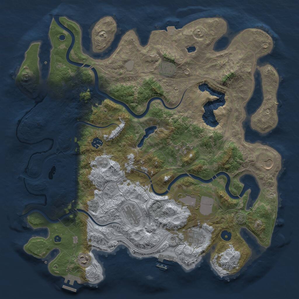 Rust Map: Procedural Map, Size: 4250, Seed: 120957944, 15 Monuments