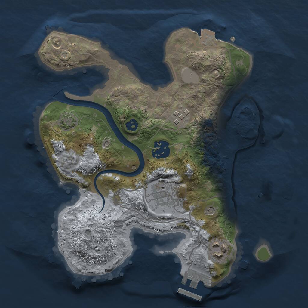 Rust Map: Procedural Map, Size: 2500, Seed: 322540013, 8 Monuments