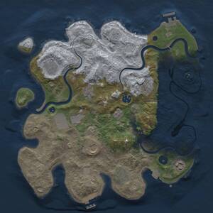 Thumbnail Rust Map: Procedural Map, Size: 3500, Seed: 38382817, 15 Monuments