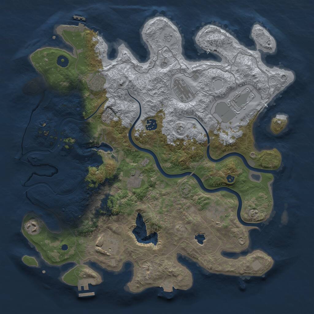 Rust Map: Procedural Map, Size: 4000, Seed: 1903114882, 15 Monuments