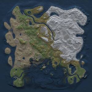 Thumbnail Rust Map: Procedural Map, Size: 4500, Seed: 1893876850, 17 Monuments