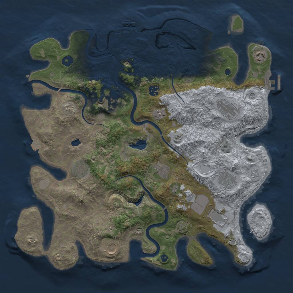Rust Map: Procedural Map, Size: 4000, Seed: 2137621429, 16 Monuments