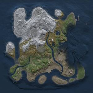 Thumbnail Rust Map: Procedural Map, Size: 3000, Seed: 2050972266, 11 Monuments