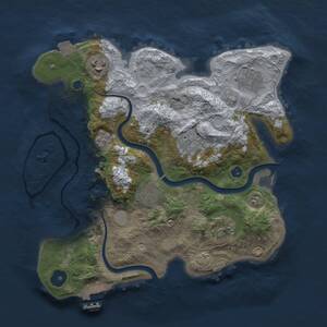 Thumbnail Rust Map: Procedural Map, Size: 3000, Seed: 1552123306, 11 Monuments
