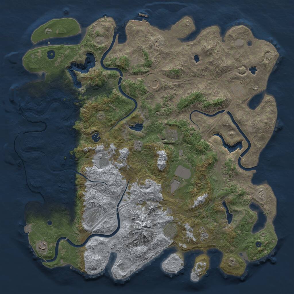 Rust Map: Procedural Map, Size: 5000, Seed: 249375085, 17 Monuments