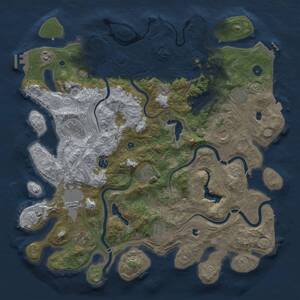 Thumbnail Rust Map: Procedural Map, Size: 4500, Seed: 636849437, 16 Monuments