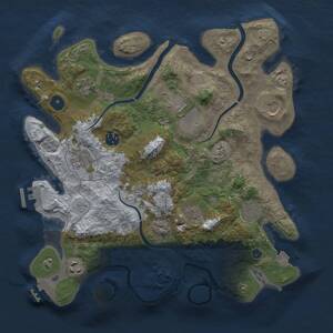 Thumbnail Rust Map: Procedural Map, Size: 3500, Seed: 1620469500, 15 Monuments