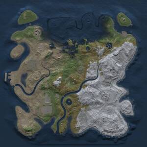 Thumbnail Rust Map: Procedural Map, Size: 3500, Seed: 1481156307, 14 Monuments