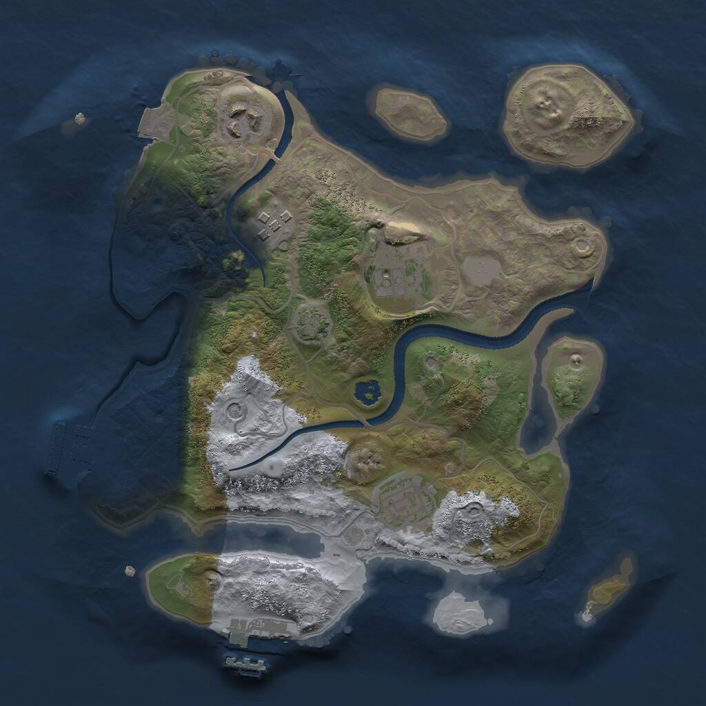 Rust Map: Procedural Map, Size: 2700, Seed: 1775390489, 9 Monuments