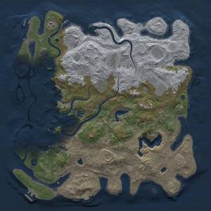 Thumbnail Rust Map: Procedural Map, Size: 4500, Seed: 1274218905, 16 Monuments