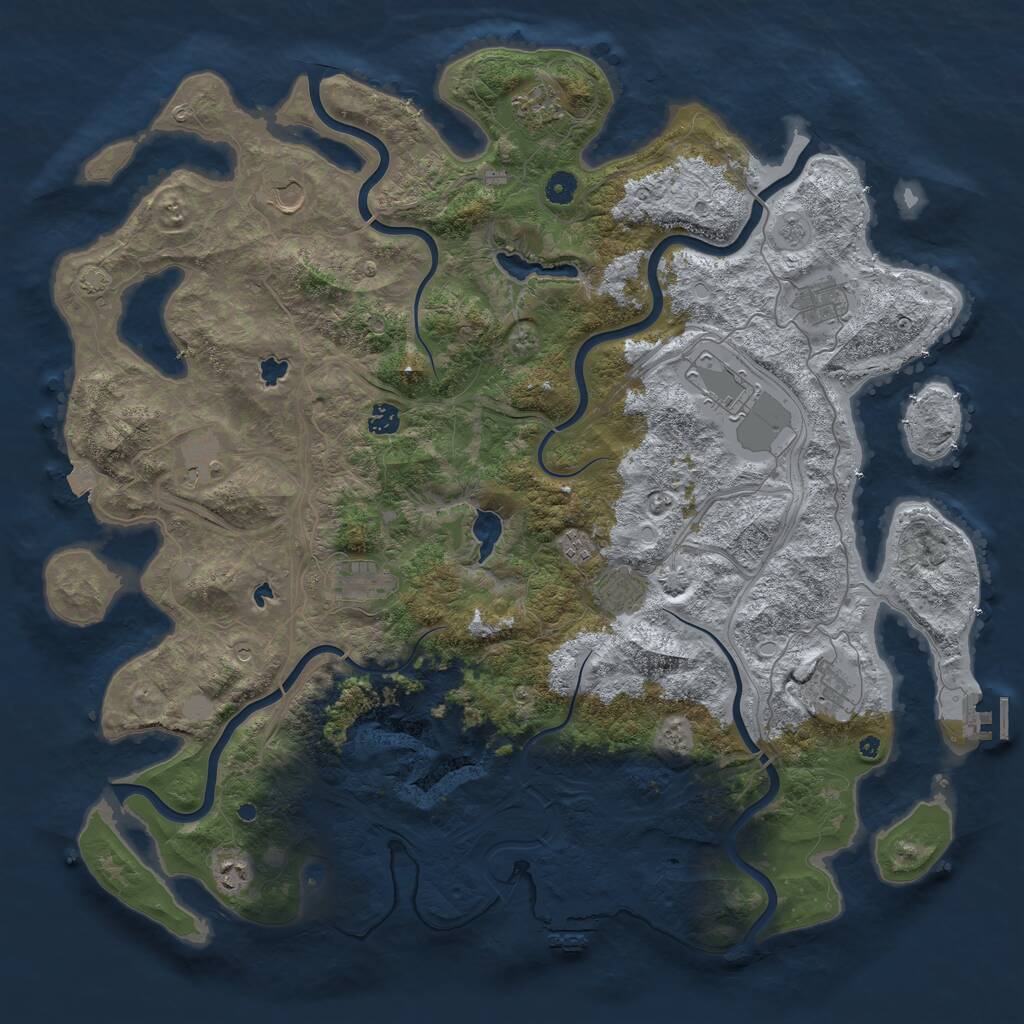 Rust Map: Procedural Map, Size: 4800, Seed: 2037762050, 17 Monuments