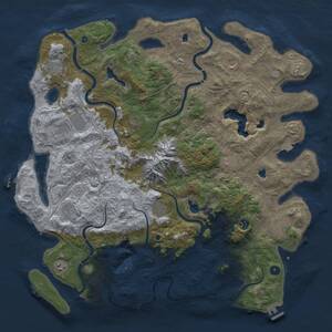 Thumbnail Rust Map: Procedural Map, Size: 5000, Seed: 35486747, 17 Monuments