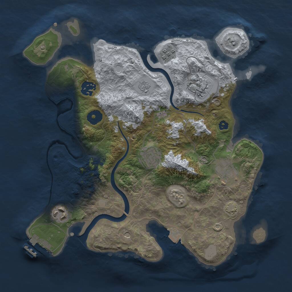 Rust Map: Procedural Map, Size: 3000, Seed: 1044724404, 11 Monuments