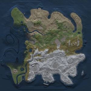 Thumbnail Rust Map: Procedural Map, Size: 3700, Seed: 21522211, 15 Monuments