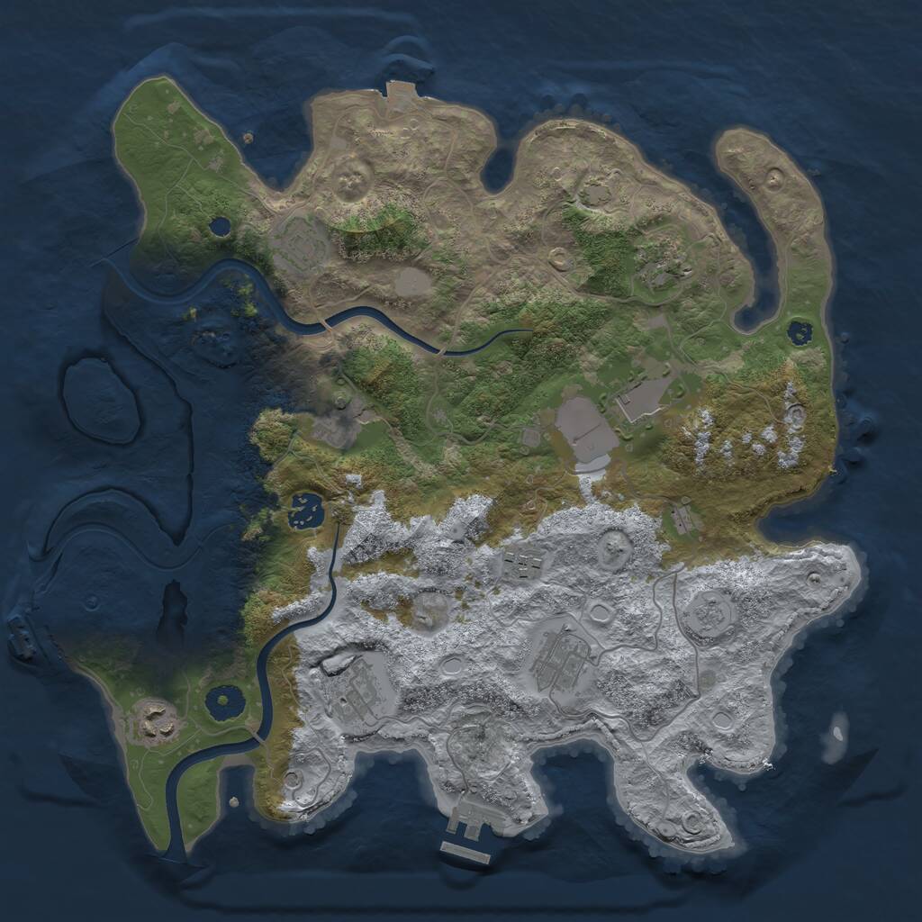 Rust Map: Procedural Map, Size: 3700, Seed: 21522211, 15 Monuments