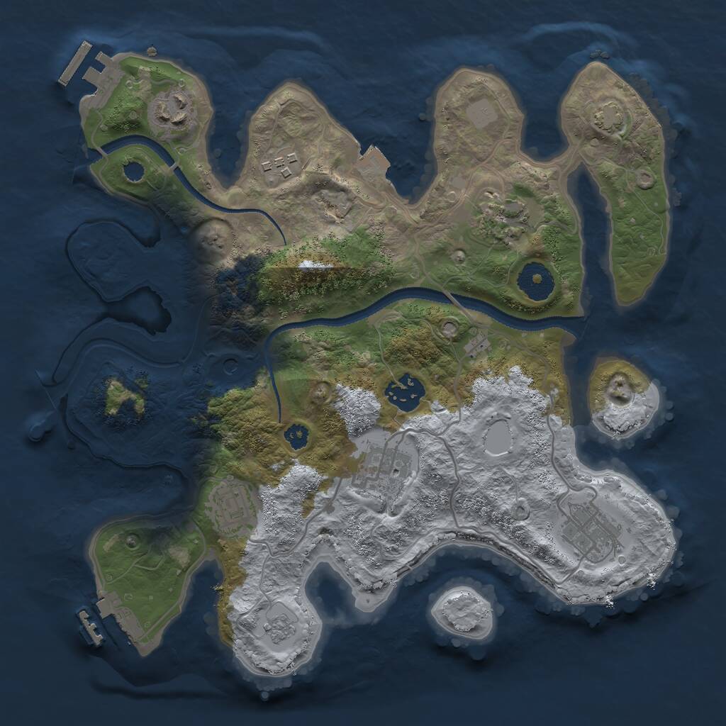 Rust Map: Procedural Map, Size: 3000, Seed: 1269434683, 13 Monuments