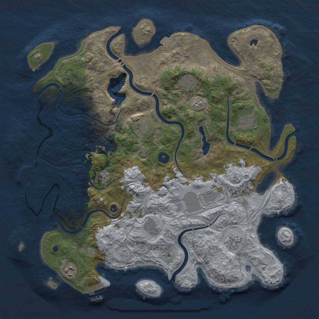 Rust Map: Procedural Map, Size: 4250, Seed: 755775623, 14 Monuments