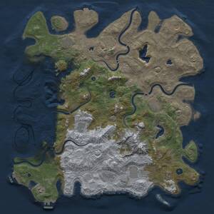 Thumbnail Rust Map: Procedural Map, Size: 5000, Seed: 1948462566, 17 Monuments