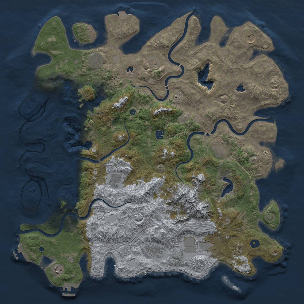 Rust Map: Procedural Map, Size: 5000, Seed: 1948462566, 17 Monuments