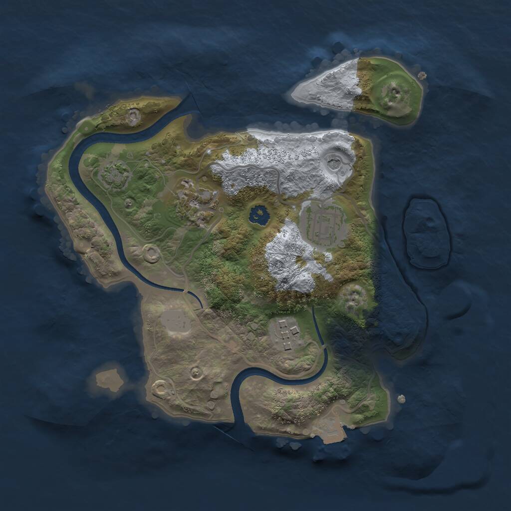 Rust Map: Procedural Map, Size: 2500, Seed: 778859653, 6 Monuments
