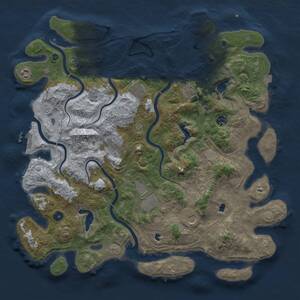 Thumbnail Rust Map: Procedural Map, Size: 4500, Seed: 1103745674, 14 Monuments