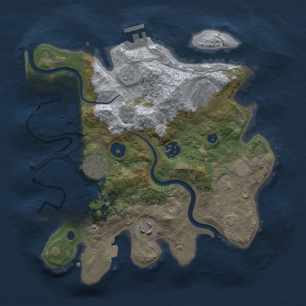 Rust Map: Procedural Map, Size: 3000, Seed: 1976053, 10 Monuments