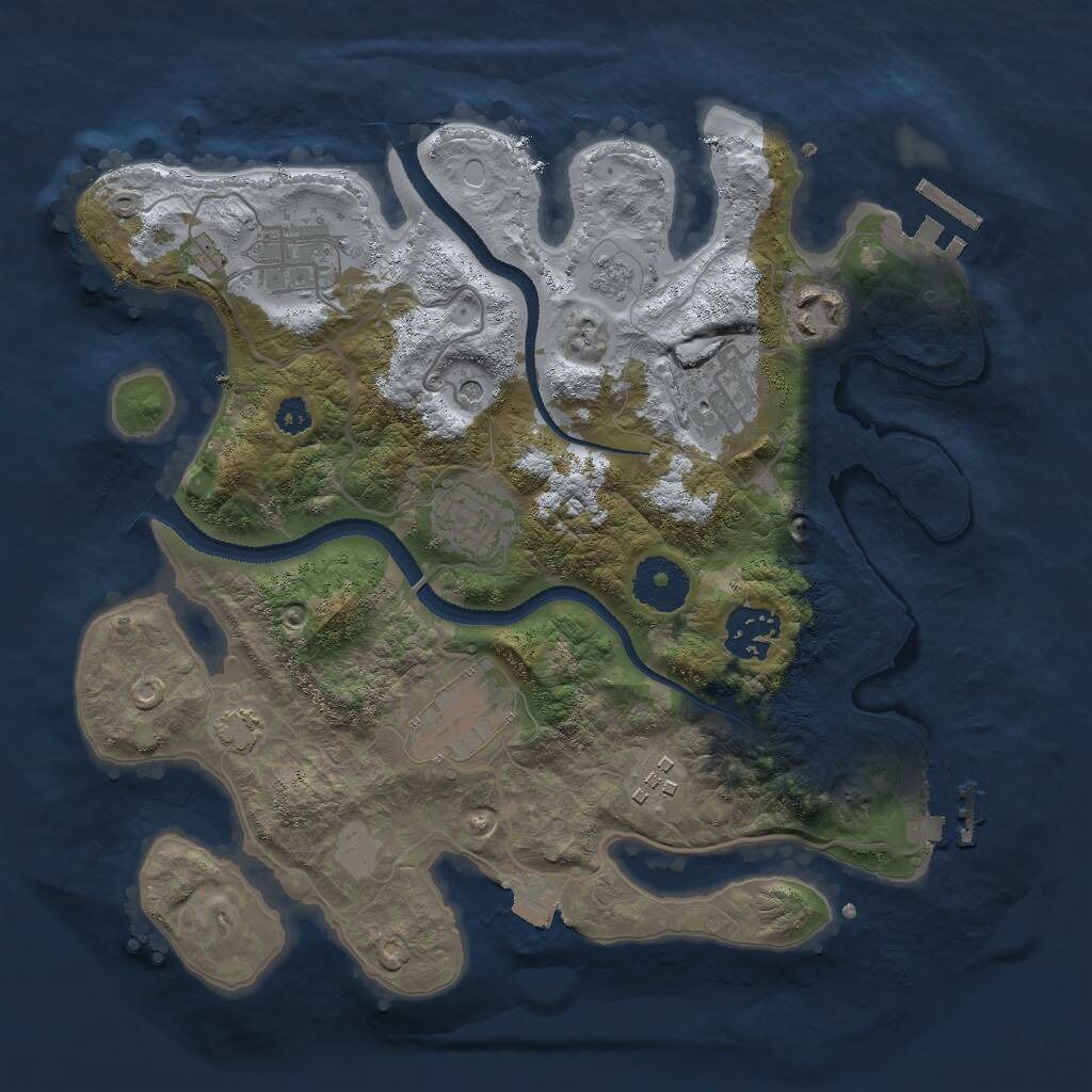 Rust Map: Procedural Map, Size: 3000, Seed: 89707595, 13 Monuments