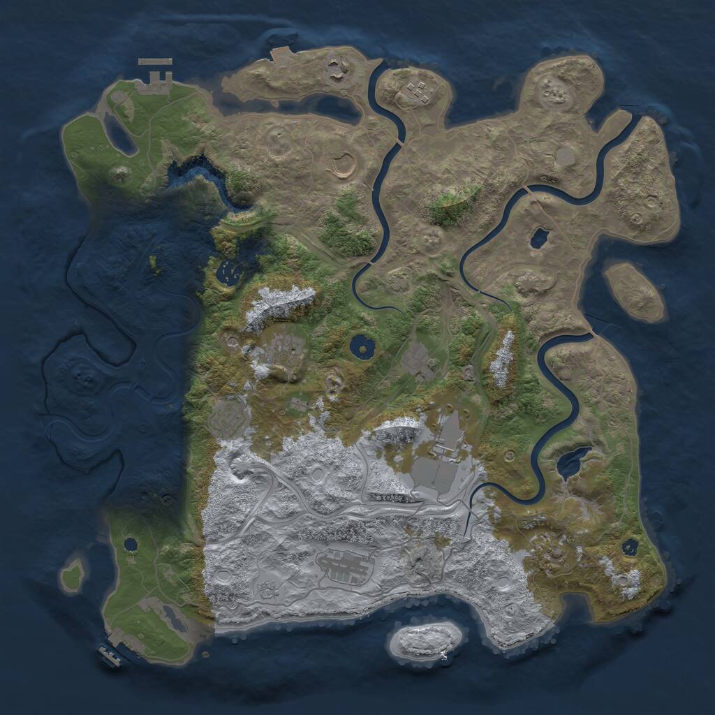 Rust Map: Procedural Map, Size: 4250, Seed: 1548528052, 16 Monuments