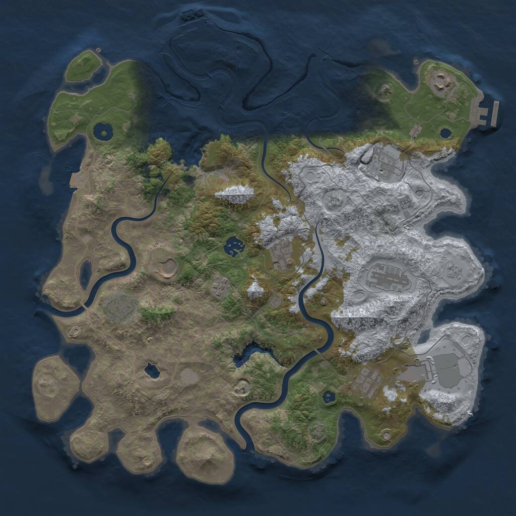 Rust Map: Procedural Map, Size: 4000, Seed: 2085040521, 16 Monuments