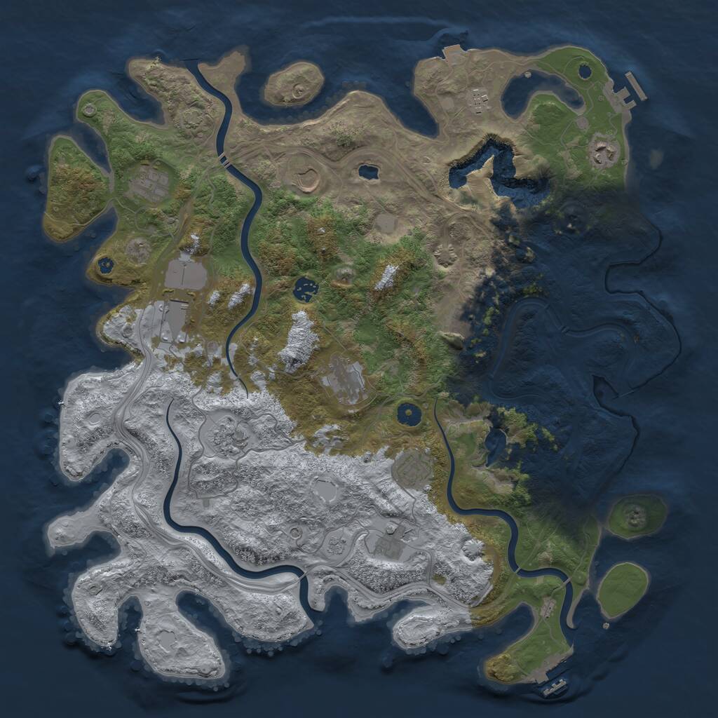 Rust Map: Procedural Map, Size: 4500, Seed: 64656565, 17 Monuments