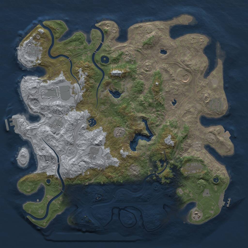 Rust Map: Procedural Map, Size: 4500, Seed: 15850, 17 Monuments