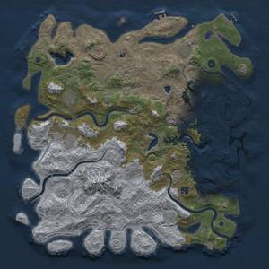 Thumbnail Rust Map: Procedural Map, Size: 5000, Seed: 52824315, 17 Monuments