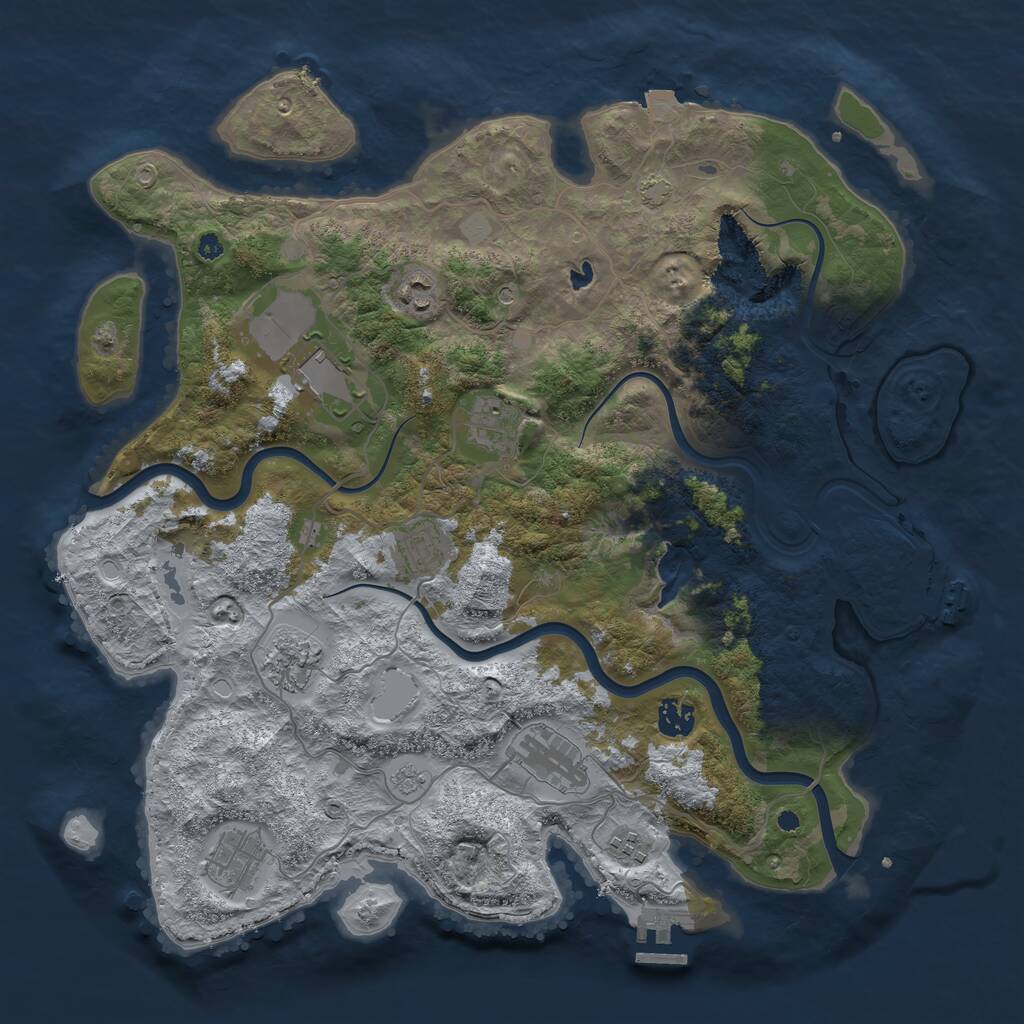 Rust Map: Procedural Map, Size: 4000, Seed: 2004516302, 15 Monuments